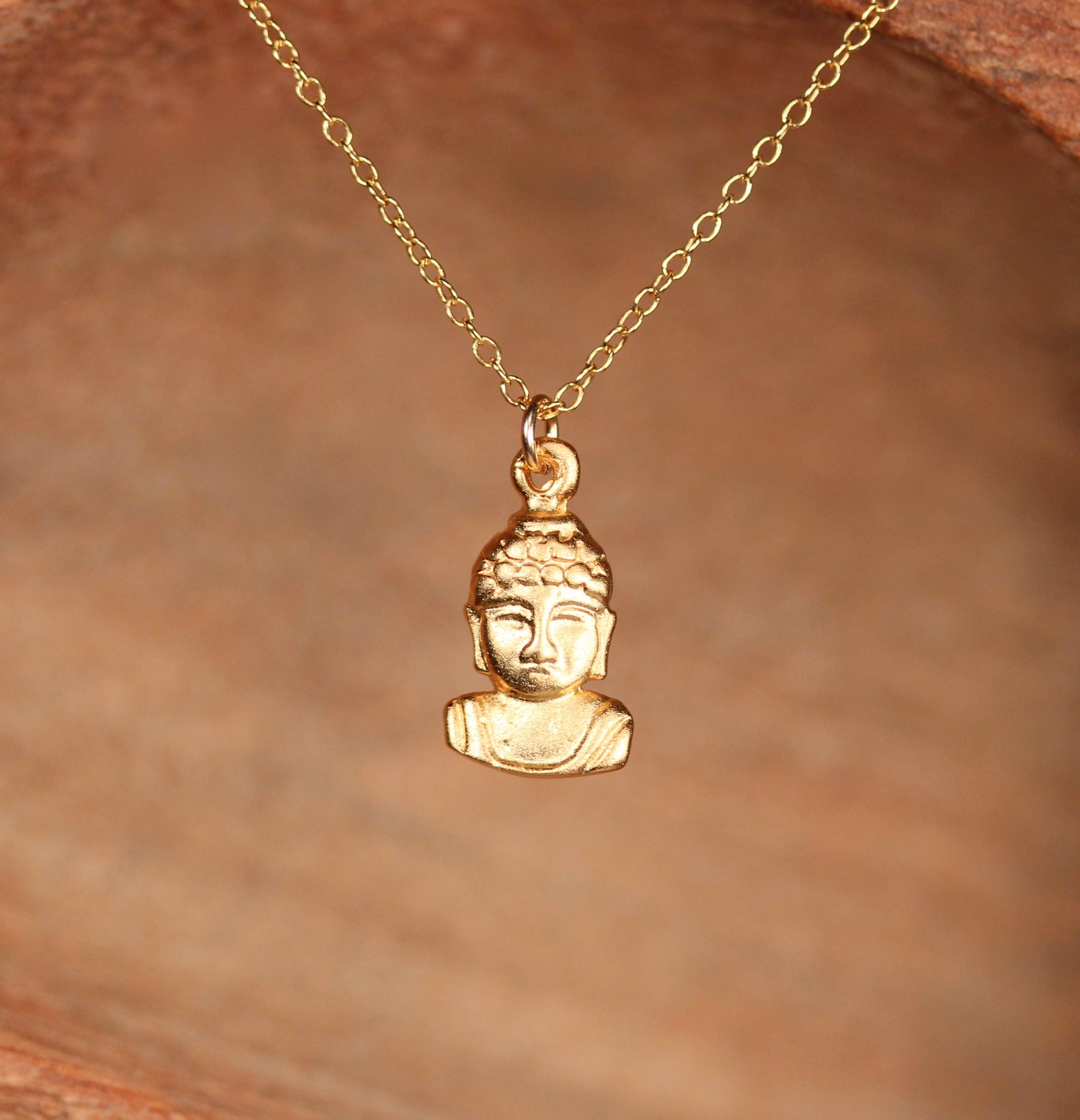 Gold buddha necklace - yoga necklace - gold buddha necklace - a ...