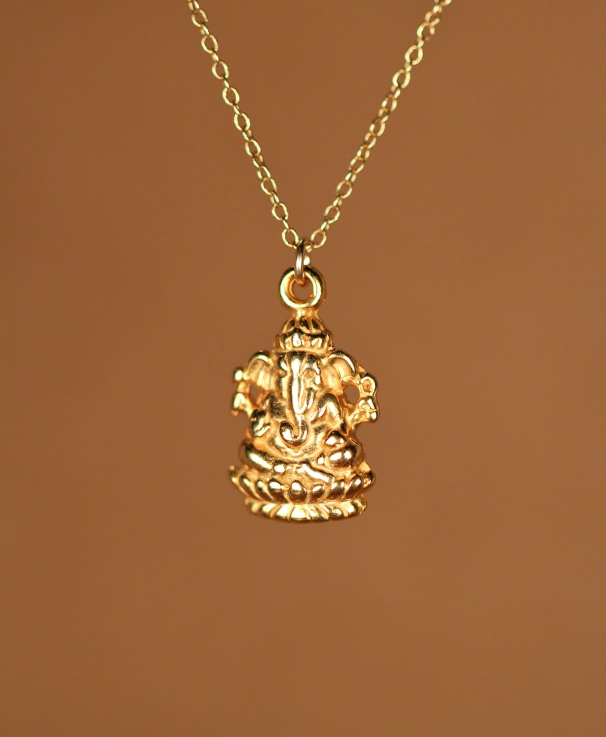 Ganesha necklace - gold ganesha - indian god - ganesh - yoga necklace ...