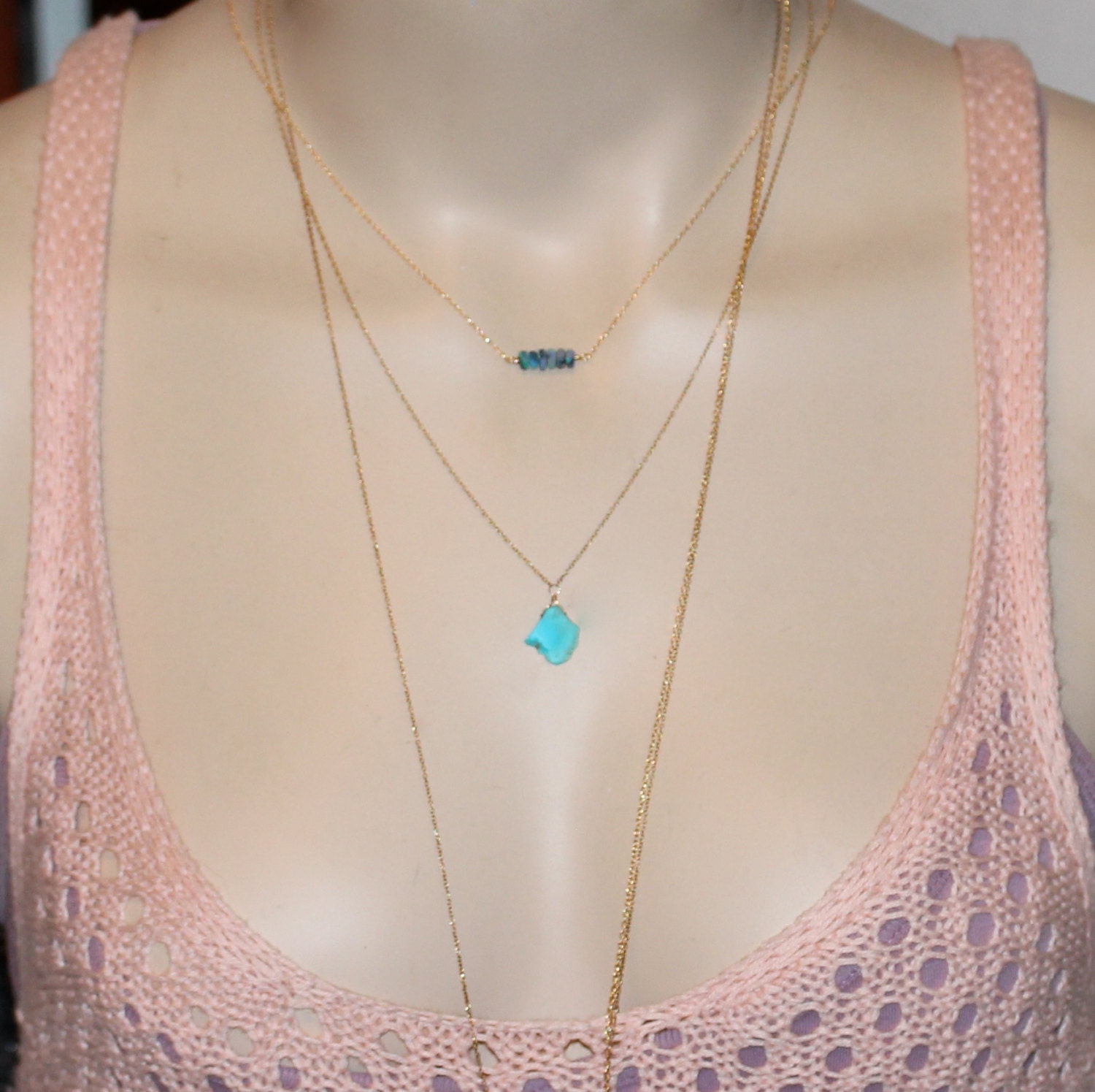 Black opal necklace - precious opal necklace - lightning ridge opal ...