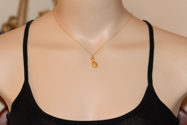 gold pineapple necklace Pineapple necklace tropical necklace a sweet little gold pineapple on a 14k gold vermeil chain fruit jewelry
