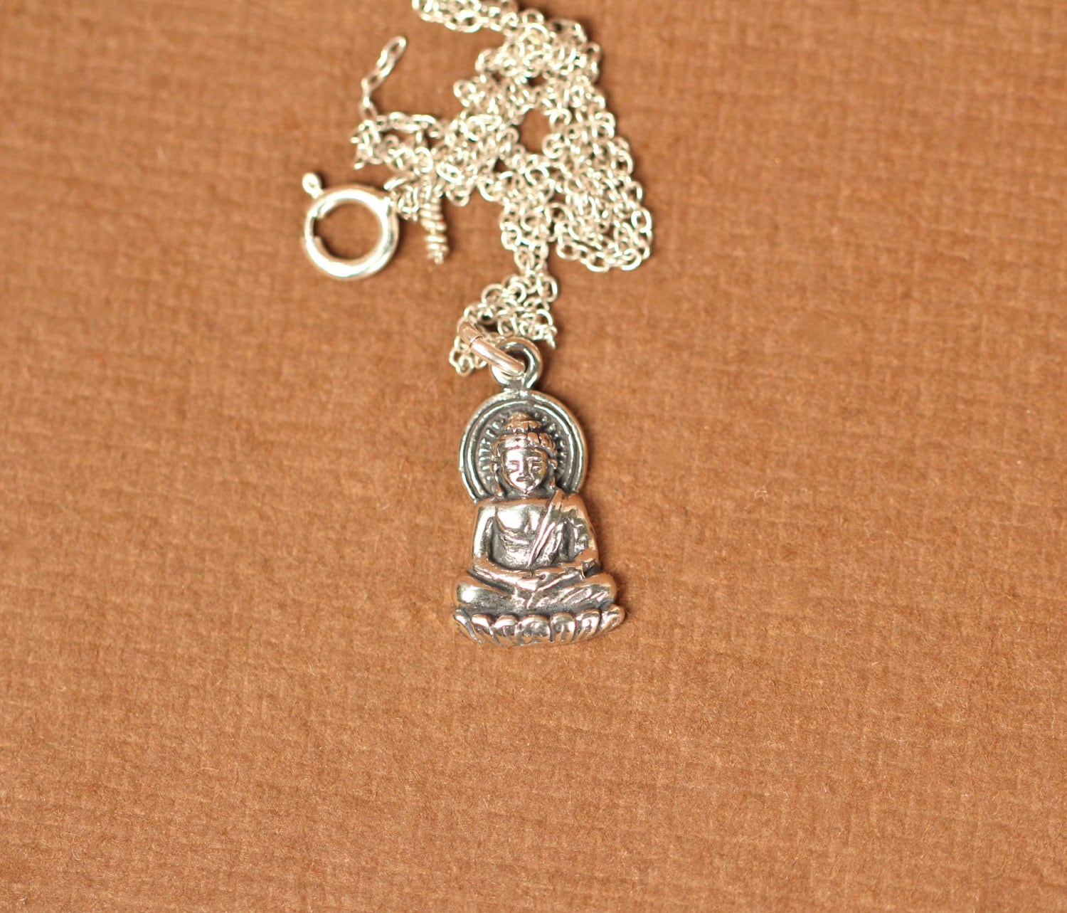 Buddha necklace - silver buddha necklace - yoga necklace - gautama ...