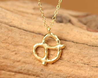 Pretzel necklace, bff necklace, kawaii necklace, the perfect gift, silver pretzel necklace, gold filled necklace, cute friend necklace