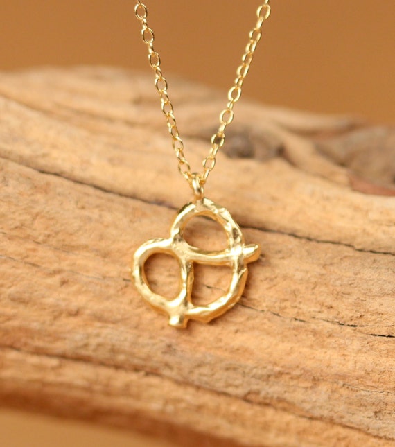 Pretzel necklace, bff necklace, kawaii necklace, the perfect gift, silver pretzel necklace, gold filled necklace, cute friend necklace