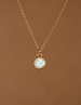 Moonstone necklace - gold moonstone - june birthstone - tiny moonstone - a 14k gold vermeil bezel set moonstone on a 14k gold filled chain 