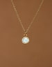 Moonstone necklace - gold moonstone - june birthstone - tiny moonstone - a 14k gold vermeil bezel set moonstone on a 14k gold filled chain 