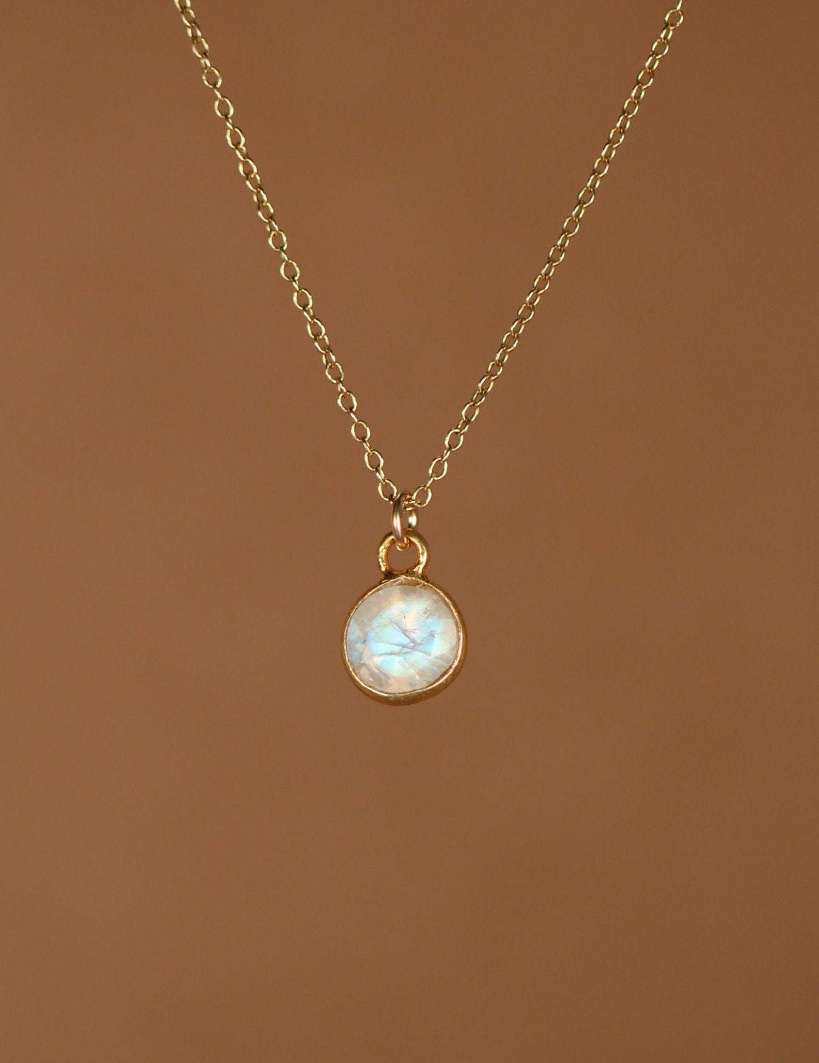 Moonstone Necklace Gold Moonstone June Birthstone Tiny Moonstone