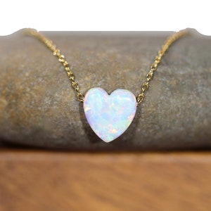 Opal heart necklace, love necklace, valentines necklace, rainbow heart pendant, love heart necklace, bff gift idea, gold heart necklace