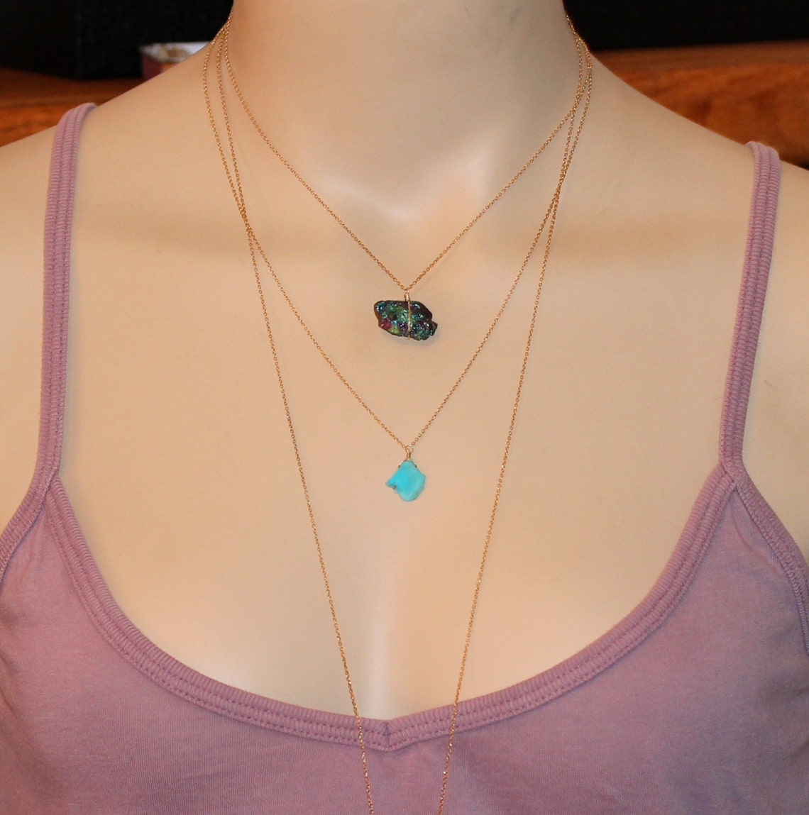 PEACOCK NECKLACE- IOLITE main image 0
