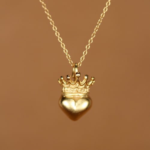 Crown Necklace Queen of My Heart Gold 