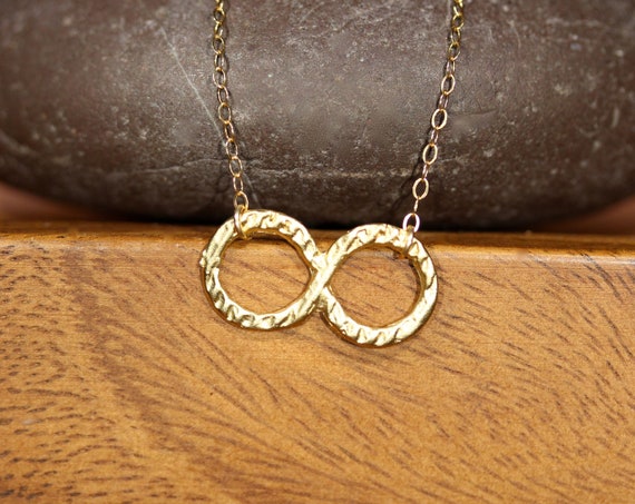 Infinity necklace, forever necklace, gold infinity symbol symbol necklace for mom, gold hoop layering necklace, a gold vermeil infinity sign