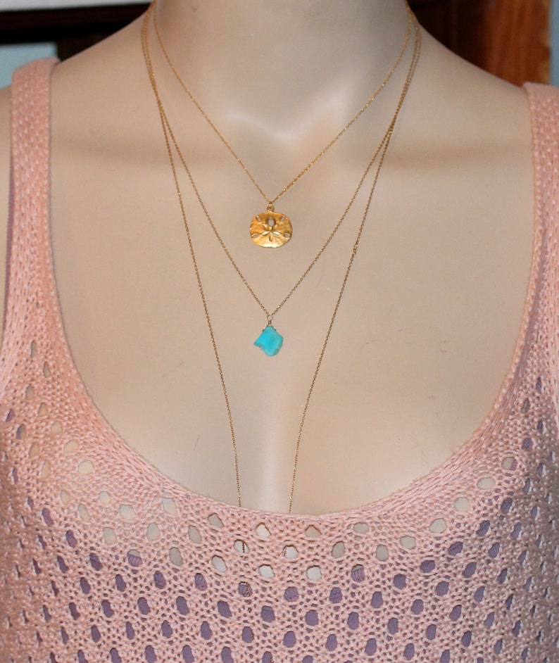 Gold sand dollar necklace delicate necklace a dainty gold sand dollar hanging from a 14k gold vermeil chain image 3