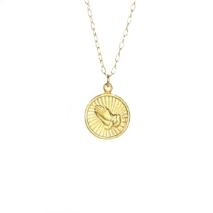 Betende Hände Halskette, religiöse Halskette, katholische Halskette, christliche, goldene Hände Anhänger, 14k gold gefüllt Kette, Schutz Geschenk