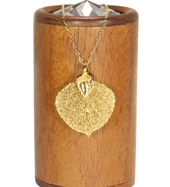 Gold leaf necklace, real gold leaf, nature jewelry, gold dipped aspen leaf, a gold plated leaf on a 14k gold filled chain