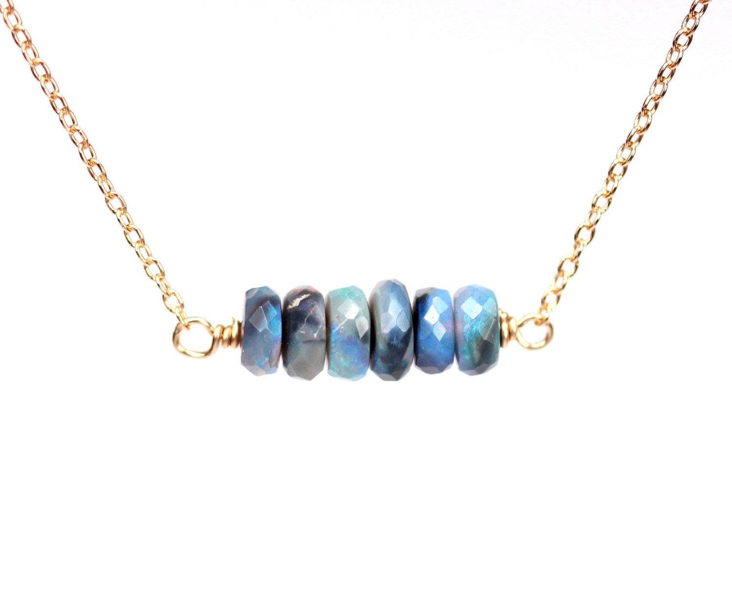 Black opal necklace precious opal necklace lightning ridge opal