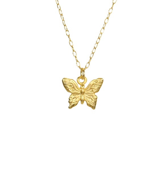 Butterfly necklace, dainty gold butterfly pendant, whimsical necklace, fairytale, gift for her, dainty 14k gold filled necklace