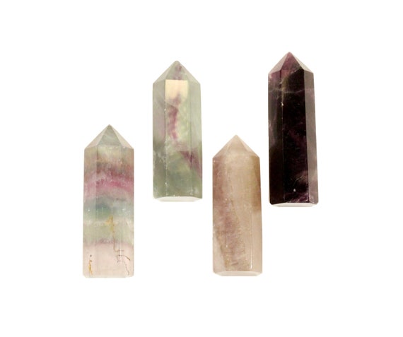 Fluorite tower, crystal wand, rainbow crystal point, crystal obelisk, fluorite pyramid, rainbow crystal wand, chakra stone, meditation