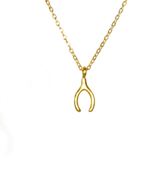 Wishbone necklace, lucky charm necklace, good luck, dainty gold necklace, a tiny gold wishbone on a 14k gold filled chain