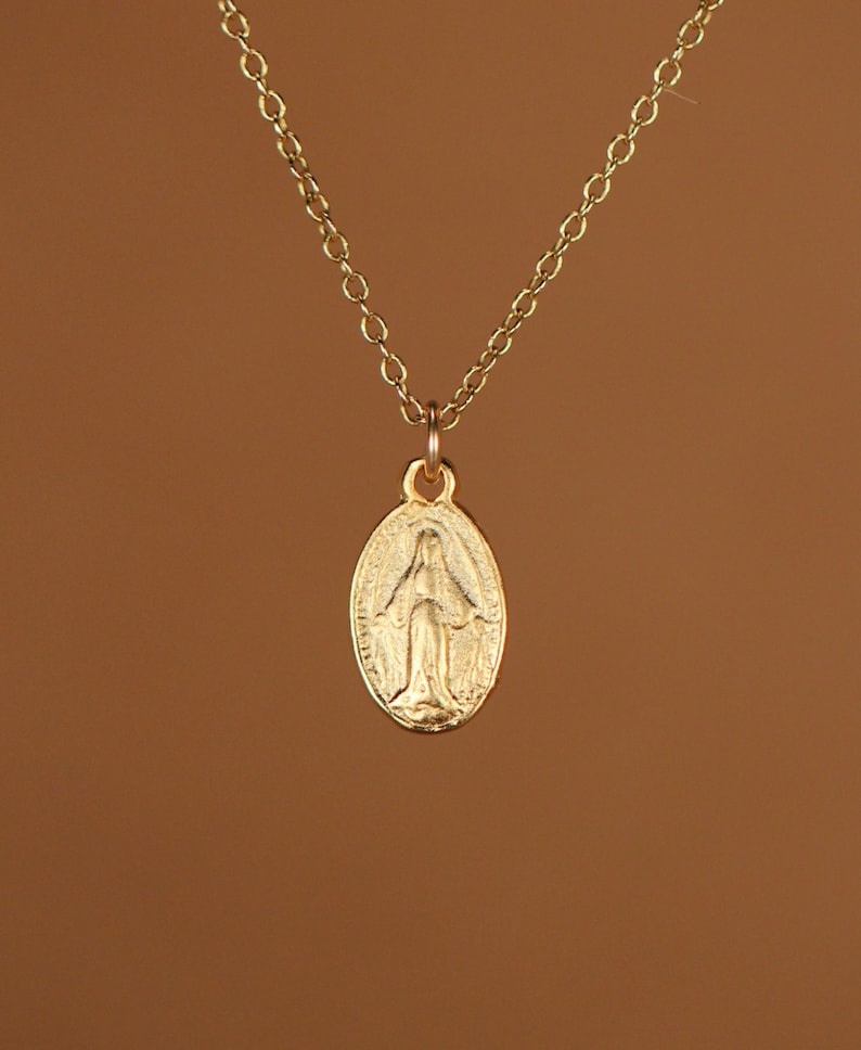 Virgin Mary Necklace Religious Necklace Catholic Necklace Etsy