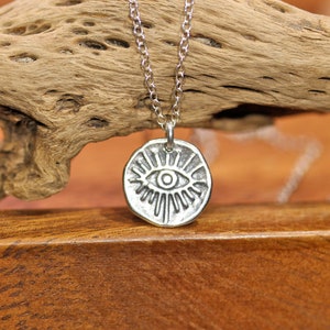 Silber Auge Halskette, Sterling Silber Auge Anhänger, drittes Auge Halskette, weinendes Auge, Wahrsagerin, coole Geschenkidee, witchy, Boho