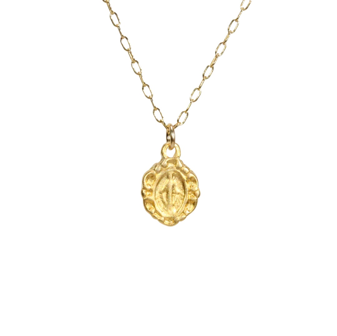 Virgin Mary Necklace, Religious Necklace, Catholic Necklace, Amulet, a