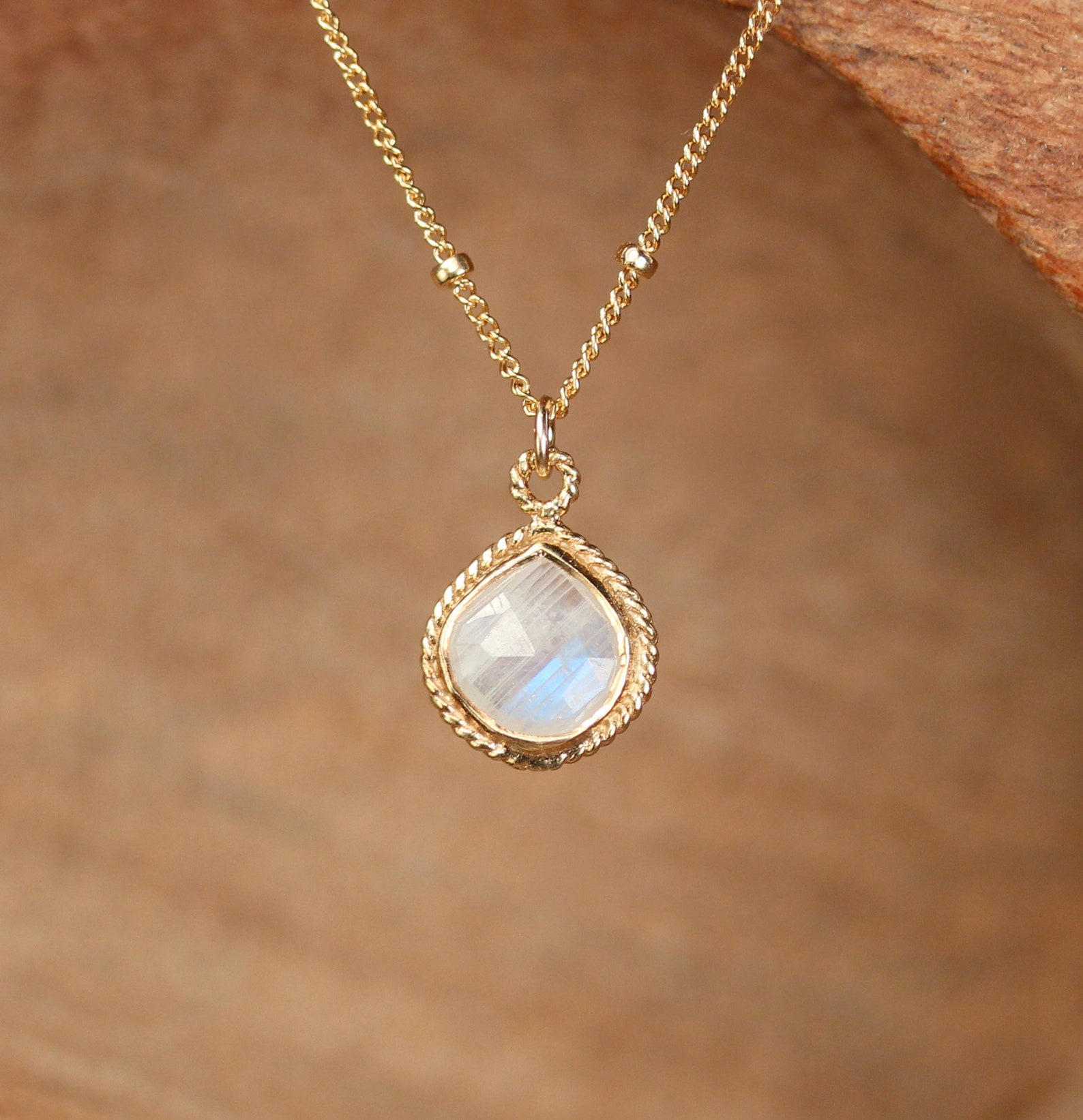 Rainbow Bezel Crystal Stardust Necklace
