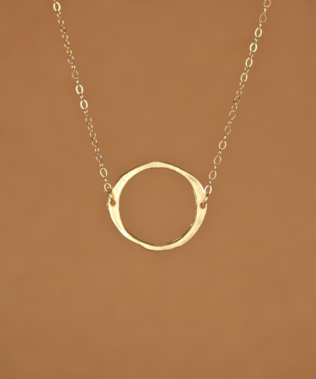 Circle Necklace, Gold Hoop Necklace, Gold Loop, Dainty Simple Gold