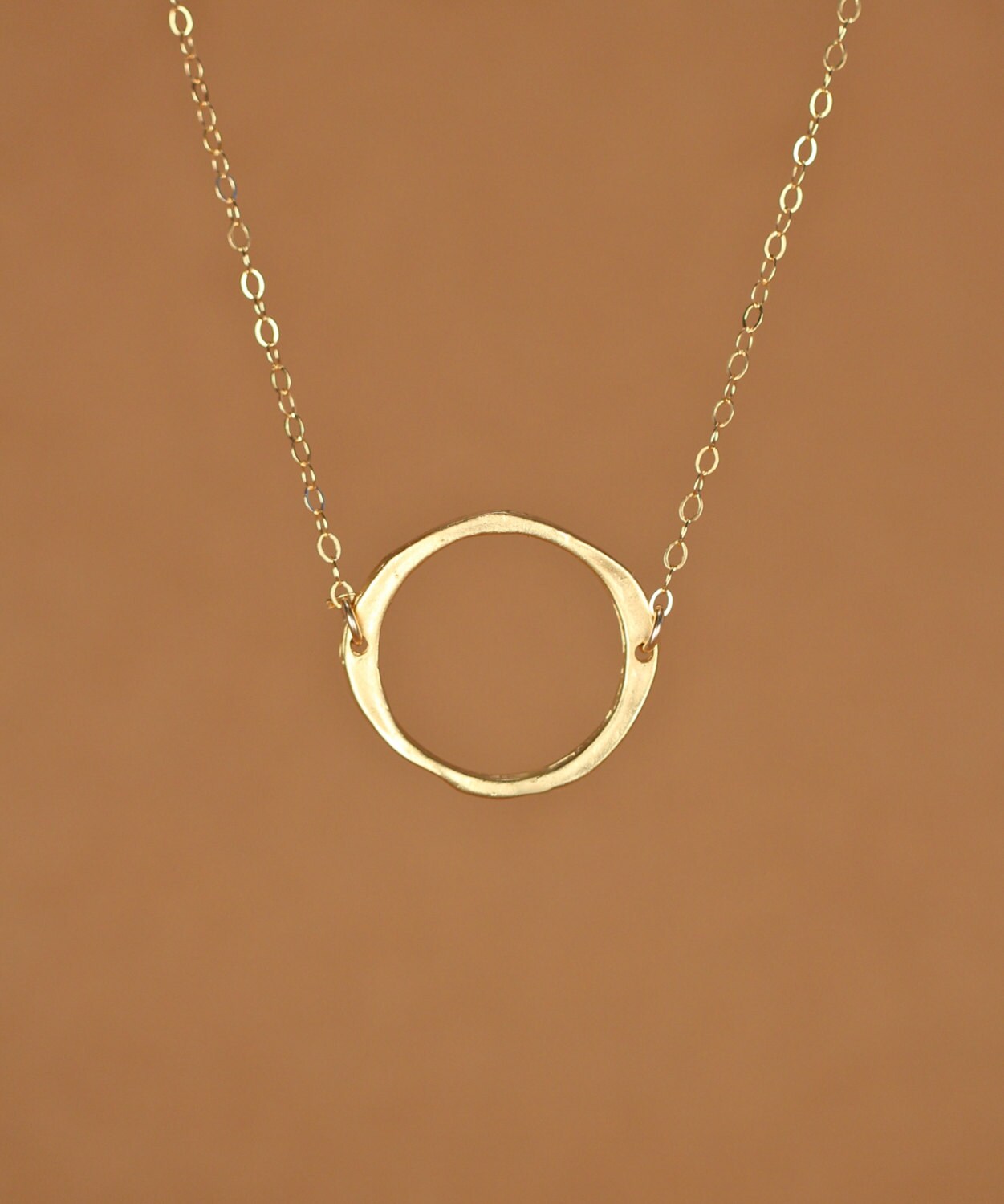 Circle necklace gold hoop necklace gold loop dainty simple gold