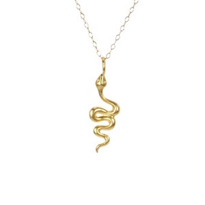 Gold snake necklace - serpent necklace - rihanna necklace - a 14k gold plated sterling silver snake on a 14k gold filled chain