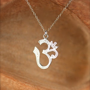 Sterling silver ohm necklace - ohm necklace - om - omkara - yoga necklace - pranava - a silver ohm on a sterling silver chain