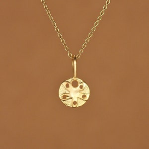 Gold sand dollar necklace - tiny sand dollar - beach necklace - starfish - a little 14k gold vermeil sand dollar on a 14k gold filled chain