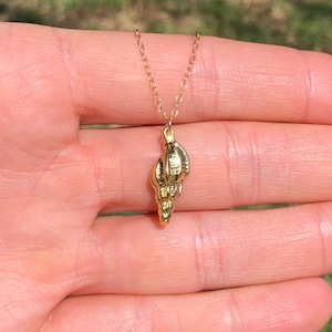 Shell necklace in gold, seashell pendant, conch shell jewelry, dainty gold shell, beach jewelry, boho necklace, summer necklace