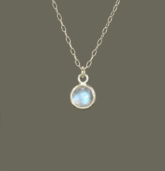 Gray Moonstone Crystal Necklace Sterling Silver Spike Cut Gray Moonstone Crystal Necklace Sterling Silver Spike Cut