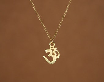 Ohm necklace - gold ohm necklace - aum - om - omkara - yoga necklace - pranava - a 14k gold plated ohm on a 14k gold filled chain