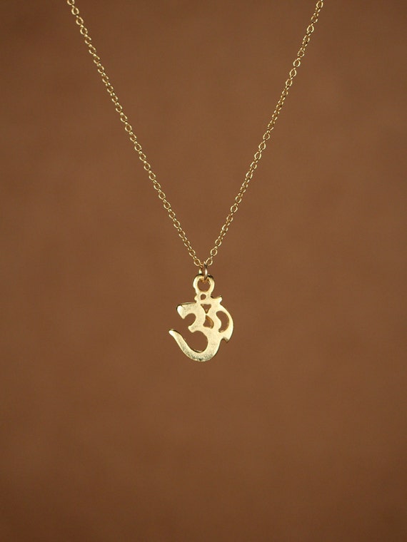 Ohm necklace - gold ohm necklace - aum - om - omkara - yoga necklace - pranava - a 14k gold plated ohm on a 14k gold filled chain