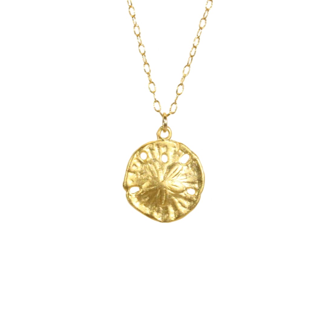 Gold Sand Dollar Necklace, Delicate Necklace, Beach Necklace, Silver ...