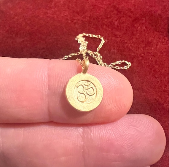Gold Ohm Necklace: Yoga Meditation Zen Pendant, 14K Gold Filled Chain