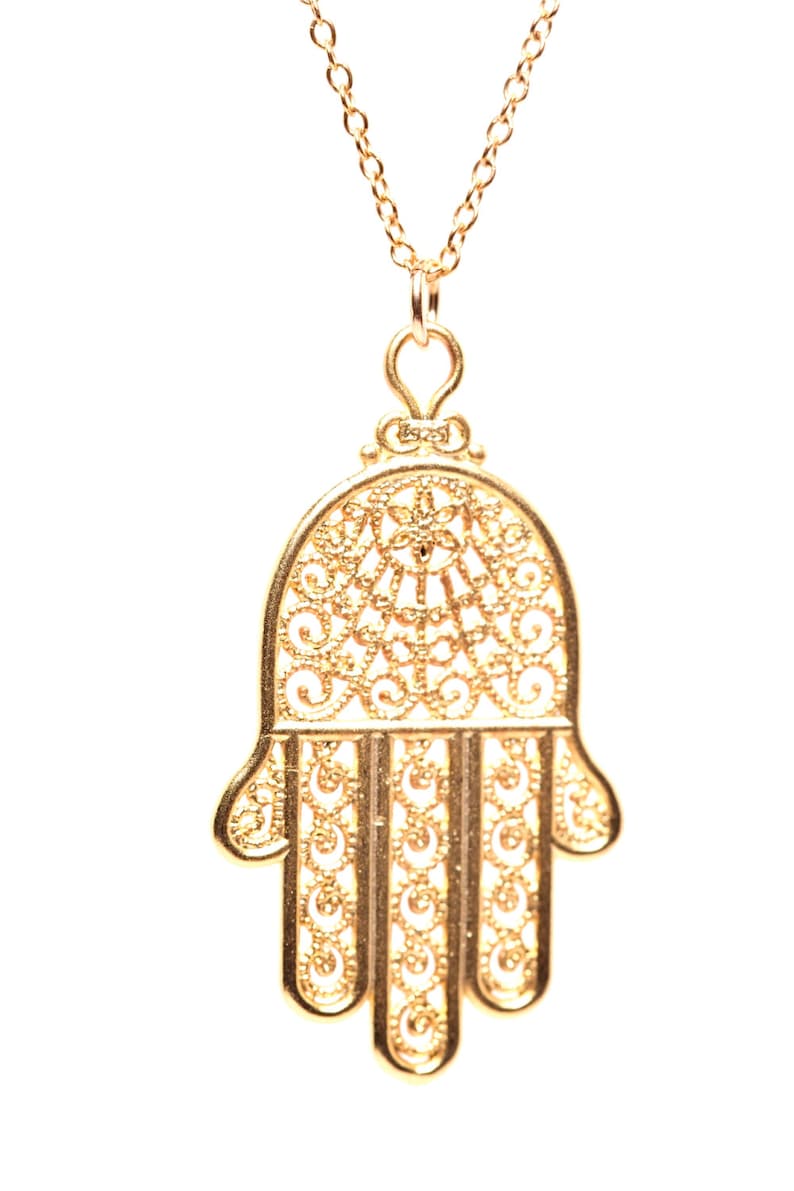 Hamsa necklace silver hamsa charm hand of god amulet Etsy