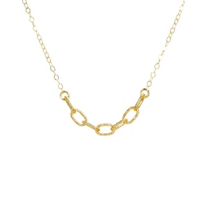 Gold link necklace, twisted oval chain link necklace, dainty gold necklace, layering necklace, 14k gold filled chain