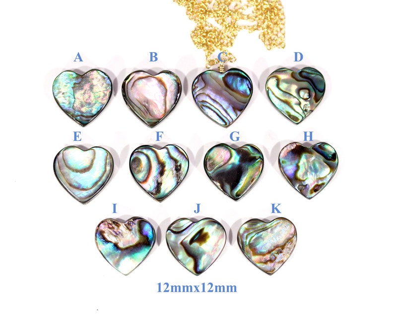 rainbow heart shell heart pendant rainbow shell heart necklace love necklace Abalone necklace anniversary gift shell necklace