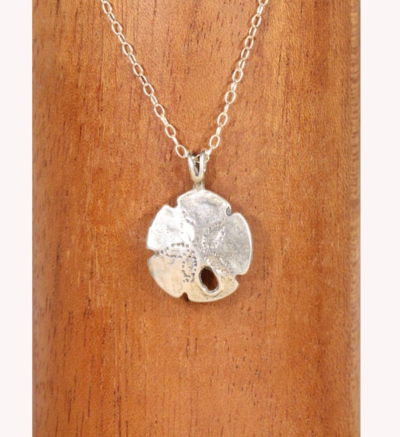 Sand Dollar Necklace: Sea Star Pendant on Dainty Sterling Silver Chain