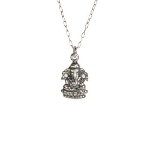 Ganesha Necklace Silver Ganesha Indian God Ganesh Yoga - Etsy