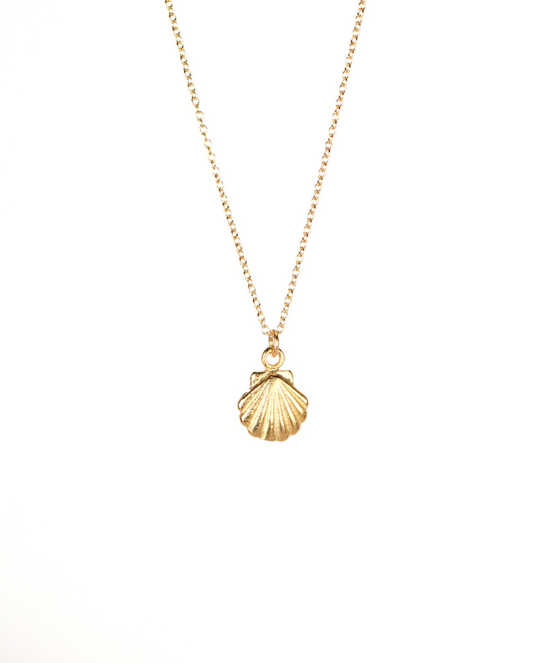 Tiny Shell Necklace Gold Shell Necklace Sea Shell Necklace Scallop ...