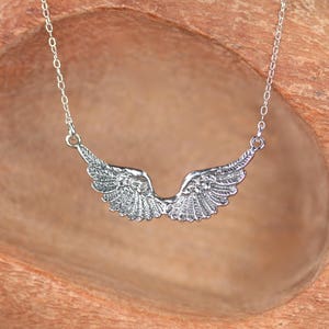 Silver wing necklace - angel wings - flying wings necklace - double wing necklace - sterling silver wing pendant - guardian angel necklace
