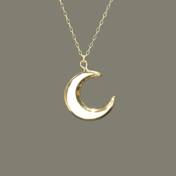 Moon necklace, celestial crescent moon pendant, sea shell necklace, moon goddess, a mother of pearl moon on a 14k gold filled chain