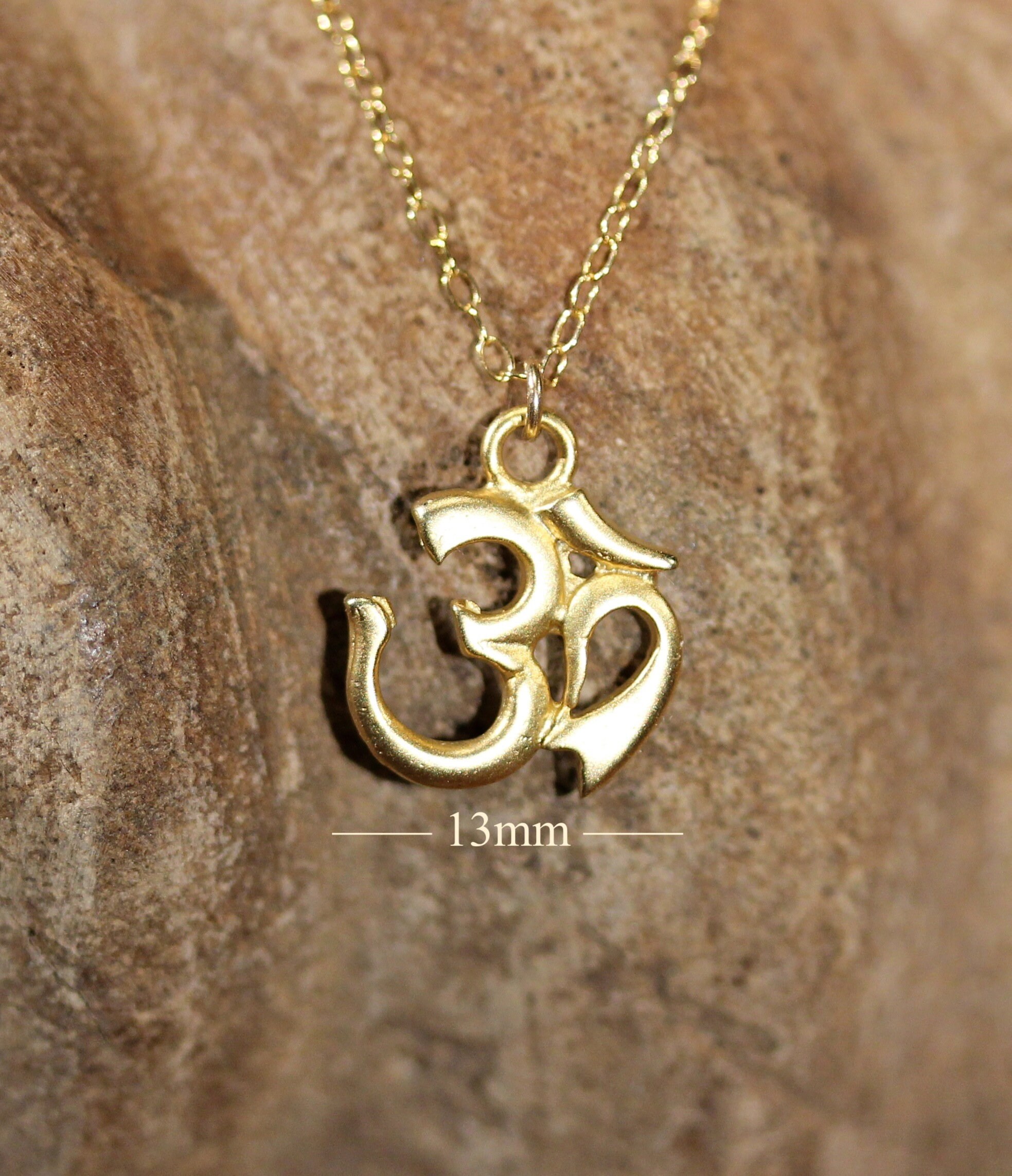 Ohm necklace, spiritual necklace, gold ohm pendant, yoga necklace ...