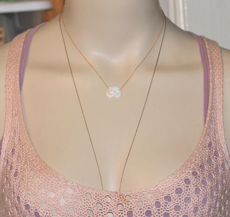 Opal ohm necklace, ohm pendant, sterling silver ohm, peace necklace, yoga necklace, zen, pravana, meditation necklace, boho necklace image 8