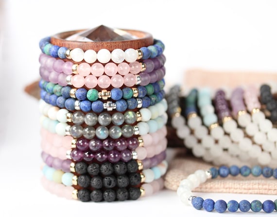 Energy bracelets - diffuser bracelets - healing stone bracelets - stacking bracelets - energy bracelets - stretch bracelets - gemstone