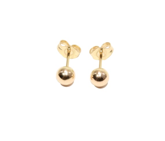 Gold ball earrings, 14k gold filled dot earrings, gold studs, tiny ball earrings, little gold ball studs, 14k gold filled earrings