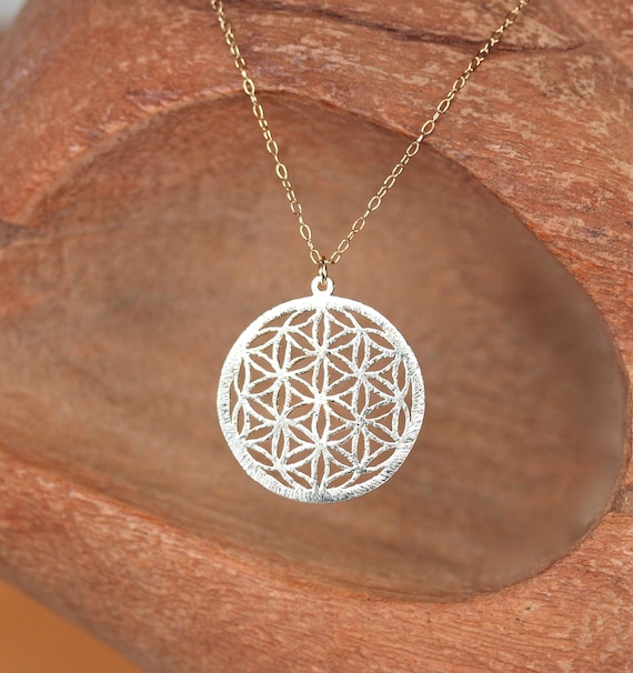 Mandala necklace, yoga jewelry, meditation, gold medallion pendant, flower of life necklace, bohemian necklace, new age, chakra necklace