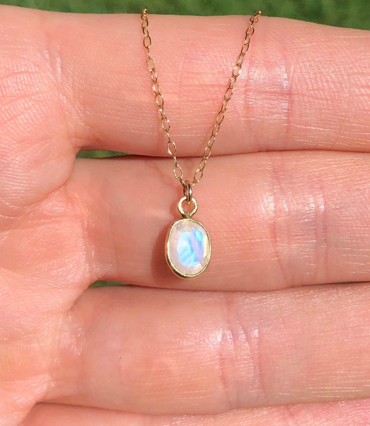 Moonstone necklace gold moonstone June birthstone a fancy Etsy